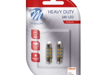 ΛΑΜΠΑΚΙΑ ΠΛΑΦΟΝΙΕΡΑΣ C5W 24V 0,24W SV8,5 36mm LED 6xSMD3528 ΛΕΥΚΟ BLISTER 2ΤΕΜ. M-TECH