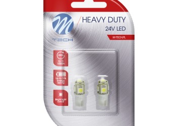 T10 W5W 24V W1,2x9,5d LED 5xSMD5050 ΛΕΥΚΟ (ΚΑΡΦΩΤΟ ΑΚΑΛΥΚΟ) BLISTER 2ΤΕΜ. M-TECH