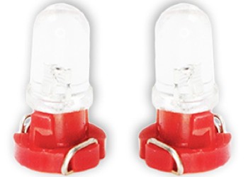 ΛΑΜΠΑΚΙΑ LED T3 12V LED 6.000K ΚΟΚΚΙΝΟ ΦΩΣ 8mm DGA - 2ΤΕΜ.