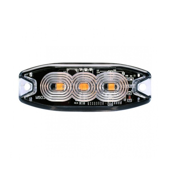 Amio - ΣΤΡΟΜΠΟ 12/24V 8x3x0,9cm ΠΟΡΤΟΚΑΛΙ 3LED 9W (3x3W) R65 R10 - 1 ΤΕΜ. (02297/AM)