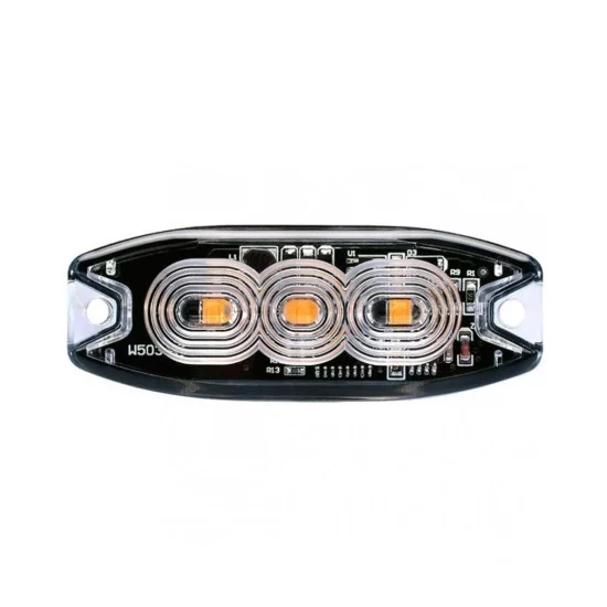 Amio - ΣΤΡΟΜΠΟ 12/24V 8x3x0,9cm ΠΟΡΤΟΚΑΛΙ 3LED 9W (3x3W) R65 R10 - 1 ΤΕΜ. (02297/AM)