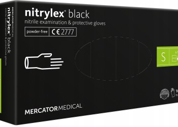 Amio - ΓΑΝΤΙΑ ΝΙΤΡΙΛΙΟΥ MERCATOR NITRYLEX BASIC ΣΕ ΜΑΥΡΟ ΧΡΩΜΑ SMALL (S) - 100 τεμ. (MER13229/AM)