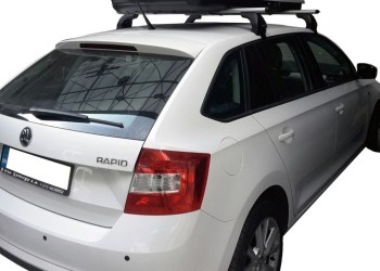 KIT ΜΕ ΜΠΑΡΕΣ ΟΡΟΦΗΣ ΓΙΑ SKODA RAPID SPACEBACK 5D 2013> ΑΛΟΥΜΙΝΙΟΥ & ΜΠΑΓΚΑΖΙΕΡΑ BOX 430 LT (ΛΕΥΚΗ-ΑΣΠΡΗ/ΓΥΑΛΙΣΤΕΡΗ) NORDRIVE