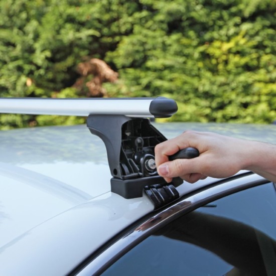 KIT ΜΕ ΜΠΑΡΕΣ ΟΡΟΦΗΣ ΓΙΑ SKODA RAPID SPACEBACK 5D 2013> ΑΛΟΥΜΙΝΙΟΥ & ΜΠΑΓΚΑΖΙΕΡΑ BOX 430 LT (ΛΕΥΚΗ-ΑΣΠΡΗ/ΓΥΑΛΙΣΤΕΡΗ) NORDRIVE