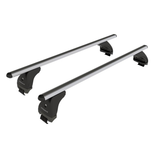 KIT ΜΕ ΜΠΑΡΕΣ ΟΡΟΦΗΣ ΓΙΑ SKODA RAPID SPACEBACK 5D 2013> ΑΛΟΥΜΙΝΙΟΥ & ΜΠΑΓΚΑΖΙΕΡΑ BOX 430 LT (ΛΕΥΚΗ-ΑΣΠΡΗ/ΓΥΑΛΙΣΤΕΡΗ) NORDRIVE