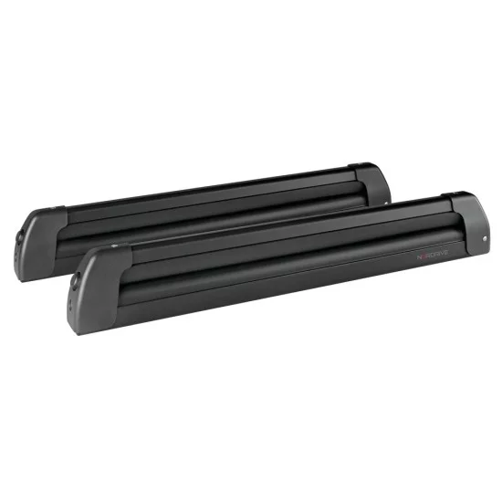 Nordrive - Βάση Μεταφοράς Χειμερινών Σπορ Αυτοκινήτου NORDIC-KING EVO NK-60 80cm για Μπάρες Οροφής Χωρητικότητας 6 Ζεύγη Ski ή 4 Snowboards Αλουμινίου Μαύρου Χρώματος με Κλειδαριά - 2 Τεμ. (N40013)