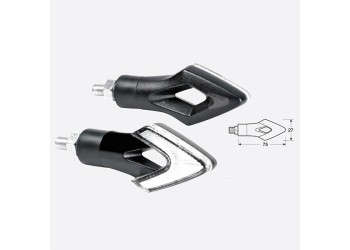 ΦΛΑΣ ΜΟΤΟ LUM LED 12V 75x27mm ΜΑΥΡΑ 2 ΤΕΜ.