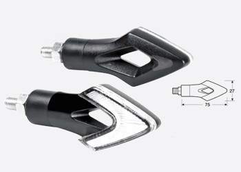 ΦΛΑΣ ΜΟΤΟ LUM LED 12V 75x27mm ΜΑΥΡΑ 2 ΤΕΜ.