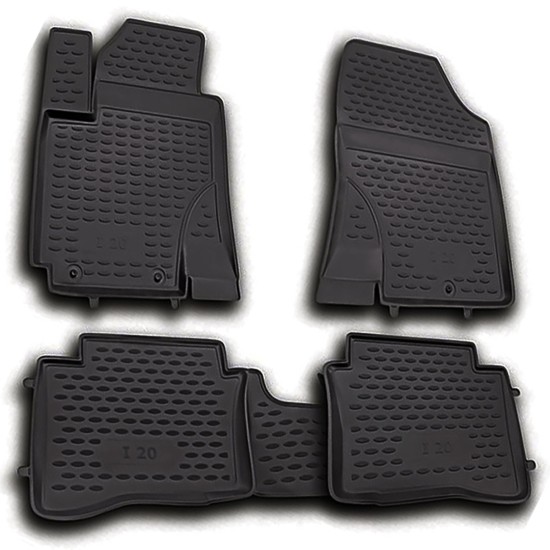 ΠΑΤΑΚΙΑ ΣΕ ΣΚΑΦΗ TPE ΛΑΣΤΙΧΟ ΓΙΑ HYUNDAI i20 2008-2014  ΣΕ ΜΑΥΡΟ ΧΡΩΜΑ NOVLINE - 4 ΤΕΜ.