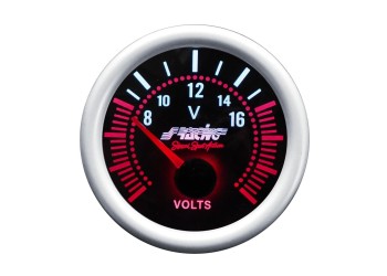 ΒΟΛΤΟΜΕΤΡΟ 52mm 2 INCH ΜΑΥΡΟ ΜΕ ΚΟΚΚΙΝΟ ΦΩΤΙΣΜΟ