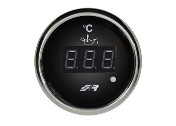 ΟΡΓΑΝΟ ΘΕΡΜΟΚΡΑΣΙΑΣ ΛΑΔΙΟΥ ΨΗΦΙΑΚΟ ΜΑΥΡΟ ΜΕ ΔΑΚΤΥΛΙΔΙ ΧΡΩΜΙΟ 52mm SIMONI RACING - 1 TEM.