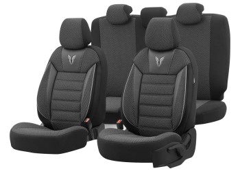 Amio - ΚΑΛΥΜΜΑΤΑ ΚΑΘΙΣΜΑΤΩΝ OTOM TORO 902 BLACK/SMOKED ΜΑΥΡΟ/ΓΚΡΙ ΥΦΑΝΤΟ ΥΦΑΣΜΑ SET - 1 σετ. (OT76893/AM)