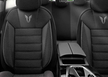 Amio - ΚΑΛΥΜΜΑΤΑ ΚΑΘΙΣΜΑΤΩΝ OTOM TORO 902 BLACK/SMOKED ΜΑΥΡΟ/ΓΚΡΙ ΥΦΑΝΤΟ ΥΦΑΣΜΑ SET - 1 σετ. (OT76893/AM)