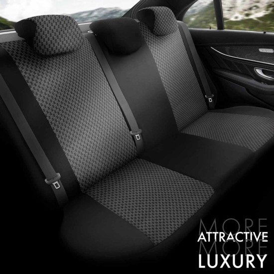 Amio - ΚΑΛΥΜΜΑΤΑ ΚΑΘΙΣΜΑΤΩΝ OTOM TORO 902 BLACK/SMOKED ΜΑΥΡΟ/ΓΚΡΙ ΥΦΑΝΤΟ ΥΦΑΣΜΑ SET - 1 σετ. (OT76893/AM)