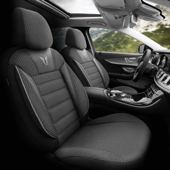 Amio - ΚΑΛΥΜΜΑΤΑ ΚΑΘΙΣΜΑΤΩΝ OTOM TORO 902 BLACK/SMOKED ΜΑΥΡΟ/ΓΚΡΙ ΥΦΑΝΤΟ ΥΦΑΣΜΑ SET - 1 σετ. (OT76893/AM)