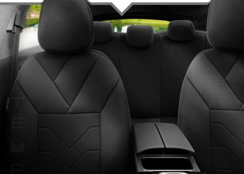 Amio - ΚΑΛΥΜΜΑΤΑ ΚΑΘΙΣΜΑΤΩΝ OTOM RUBY 1202 GREY/BLACK ΜΑΥΡΟ/ΓΚΡΙ ΣΚΟΥΡΟ ΛΙΝΟ & ΔΕΡΜΑΤΙΝΗ SET - 1 σετ. (OT77345/AM)