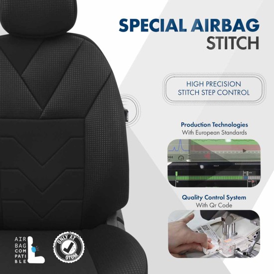 Amio - ΚΑΛΥΜΜΑΤΑ ΚΑΘΙΣΜΑΤΩΝ OTOM RUBY 1202 GREY/BLACK ΜΑΥΡΟ/ΓΚΡΙ ΣΚΟΥΡΟ ΛΙΝΟ & ΔΕΡΜΑΤΙΝΗ SET - 1 σετ. (OT77345/AM)