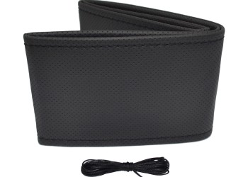 Amio - ΚΑΛΥΜΜΑ ΤΙΜΟΝΙΟΥ ΑΥΤΟΚΙΝΗΤΟΥ ΡΑΦΤΟ 38-39cm ΑΠΟ ΔΙΑΤΡΗΤΟ ΑΟΣΜΟ ΤΕΧΝΟΔΕΡΜΑ ΜΑΥΡΟ - 1 ΤΕΜ. (OTDK201/AM)