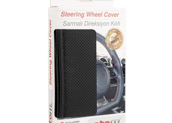 Amio - ΚΑΛΥΜΜΑ ΤΙΜΟΝΙΟΥ ΑΥΤΟΚΙΝΗΤΟΥ ΡΑΦΤΟ 38-39cm ΑΠΟ ΔΙΑΤΡΗΤΟ ΑΟΣΜΟ ΤΕΧΝΟΔΕΡΜΑ ΜΑΥΡΟ - 1 ΤΕΜ. (OTDK201/AM)