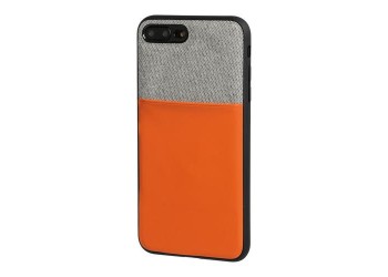 APPLE iPHONE 7 PLUS ΚΑΙ 8 PLUS ΘΗΚΗ ΚΙΝΗΤΟΥ DUO POCKET ΓΚΡΙ-ΠΟΡΤΟΚΑΛΙ ΜΑΓΝΗΤΙΚΗ SILVER LINE