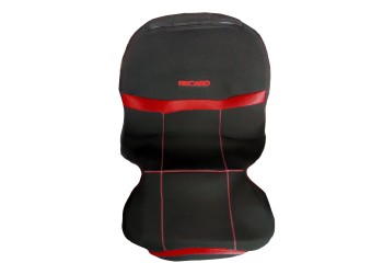 ΗΜΙΚΑΛΥΜΜΑΤΑ ΚΑΘΙΣΜΑΤΩΝ BUCKET RECARO ΜΑΥΡΟ/ΚΟΚΚΙΝΟ ΜΕ ΥΠΟΔΟΧΗ ΠΡΟΣΚΕΦΑΛΟΥ VELCRO & ΠΡΟΣΚΕΦΑΛΑ - 2 ΤΕΜ.