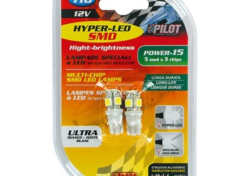 T10 W5W 12V W2,1x9,5d 28lm HYPER-LED15 ΛΕΥΚΟ ΔΙΑΘΛΑΣΗΣ 5SMDx3chips ΔΙΠΛΗΣ ΠΟΛΙΚΟΤΗΤΑΣ BLISTER 2ΤΕΜ.