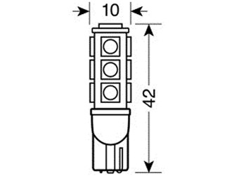 T10 W5W 12V W2,1x9,5d 80lm HYPER-LED39 ΛΕΥΚΟ 13SMDx3chips (ΔΙΠΛΗΣ ΠΟΛΙΚΟΤΗΤΑΣ) BLISTER 2ΤΕΜ.