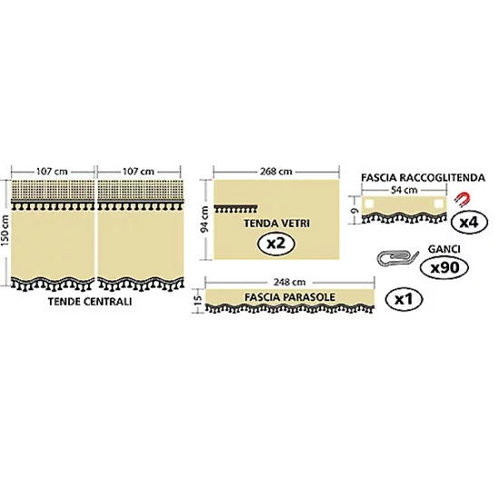 ΣΕΤ ΚΟΥΡΤΙΝΕΣ ΝΤΑΛΙΚΑΣ PREMIER ΜΠΕΖ 9ΤΕΜ.