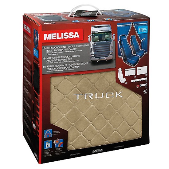 ΣΕΤ ΚΑΛΥΜΜΑΤΑ ΚΑΘΙΣΜΑΤΟΣ ΦΟΡΤΗΓΟΥ+ΚΟΥΡΤΙΝΕΣ 11ΤΕΜ. MELISSA ΜΠΕΖ