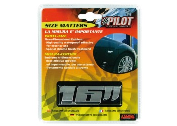 ΑΥΤΟΚΟΛΛΗΤΟ ΤΡΙΣΔΙΑΣΤΑΤΟ ΣΗΜΑ ΧΡΩΜΙΟΥ 16 ΙΝΤΣΕΣ ΤΡΟΧΩΝ ΑΔΙΑΒΡΟΧΟ LAMPA