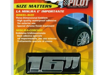 ΑΥΤΟΚΟΛΛΗΤΟ ΤΡΙΣΔΙΑΣΤΑΤΟ ΣΗΜΑ ΧΡΩΜΙΟΥ 16 ΙΝΤΣΕΣ ΤΡΟΧΩΝ ΑΔΙΑΒΡΟΧΟ LAMPA