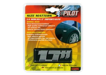 ΑΥΤΟΚΟΛΛΗΤΟ ΤΡΙΣΔΙΑΣΤΑΤΟ ΣΗΜΑ ΧΡΩΜΙΟΥ 17 ΙΝΤΣΕΣ ΤΡΟΧΩΝ ΑΔΙΑΒΡΟΧΟ LAMPA