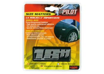 ΑΥΤΟΚΟΛΛΗΤΟ ΤΡΙΣΔΙΑΣΤΑΤΟ ΣΗΜΑ ΧΡΩΜΙΟΥ 18 ΙΝΤΣΕΣ ΤΡΟΧΩΝ ΑΔΙΑΒΡΟΧΟ LAMPA