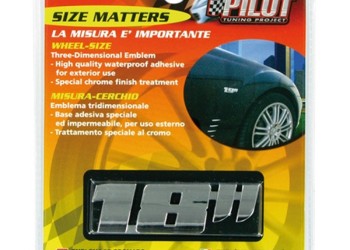 ΑΥΤΟΚΟΛΛΗΤΟ ΤΡΙΣΔΙΑΣΤΑΤΟ ΣΗΜΑ ΧΡΩΜΙΟΥ 18 ΙΝΤΣΕΣ ΤΡΟΧΩΝ ΑΔΙΑΒΡΟΧΟ LAMPA