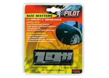 ΑΥΤΟΚΟΛΛΗΤΟ ΤΡΙΣΔΙΑΣΤΑΤΟ ΣΗΜΑ ΧΡΩΜΙΟΥ 19 ΙΝΤΣΕΣ ΤΡΟΧΩΝ ΑΔΙΑΒΡΟΧΟ LAMPA