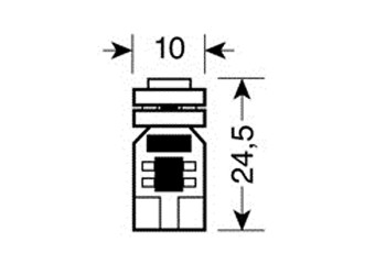 T10 W5W 12V W2,1x9,5d 20lm HYPER-LED12 ΛΕΥΚΟ 4SMDx3chips (ΚΑΡΦΩΤΟ-ΔΙΠΛΗΣ ΠΟΛΙΚΟΤΗΤΑΣ CAN-BUS) 2ΤΕΜ.