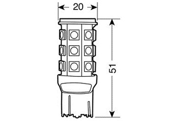 ΛΑΜΠΑΚΙ W21/5W 12V  HYPER-LED 81