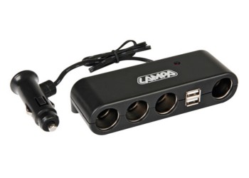 ΑΝΤΑΠΤΟΡΑΣ ΑΝΑΠΤΗΡΑ ΜΕ 4 ΥΠΟΔΟΧΕΣ ΦΙΣ ΑΝΑΠΤΗΡΑ ΚΑΙ 2 ΘΥΡΕΣ USB 12/24V