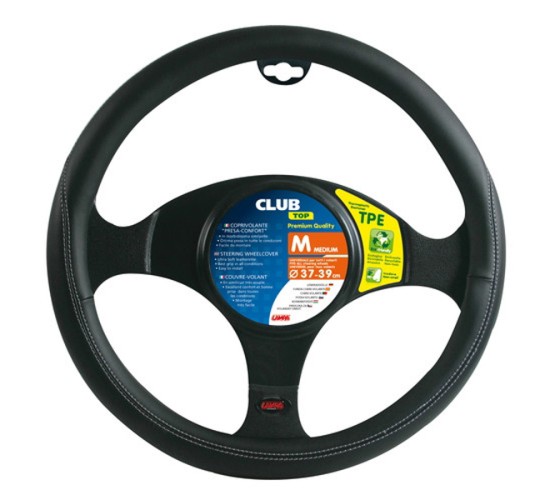 Lampa Κάλυμμα Τιμονιού Αυτοκινήτου Club Premium 37-39εκ.  Άοσμο Μαλακό  Ultra-soft Skeentex Μαύρο 1-τεμ. (L3306.6)