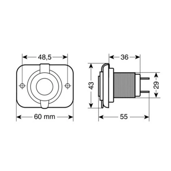 ΠΡΙΖΑ ΦΟΡΤΙΣΗΣ USB ΜΕ ΚΑΠΑΚΙ EXT-7 12/24V