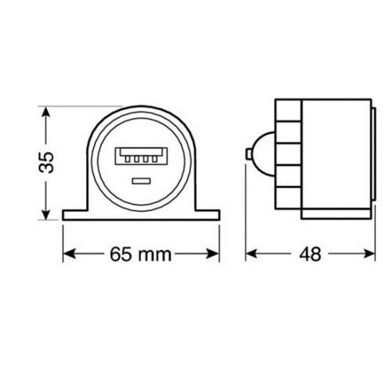 ΠΡΙΖΑ USB ΜΕ ΒΑΣΗ KAI ΕΝΔΕΙΞΗ LED 2100mA 12/24V