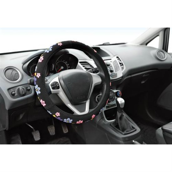 Lampa Κάλυμμα Τιμονιού Αυτοκινήτου Blossom Άοσμο 35-37εκ. Άοσμο Βελούδινο με PU λουλούδια Πολύχρωμο - 1 τεμ. (L3312.5)