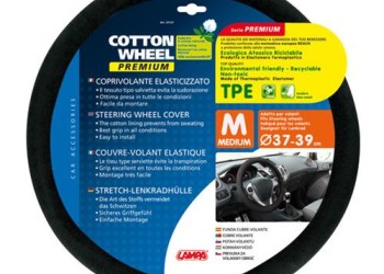 Lampa Κάλυμμα Τιμονιού Αυτοκινήτου Cotton Wheel 37-39εκ. Άοσμο Από φυσικό βαμβακερό αντιιδρωτικό Μαύρο 1-τεμ. (L3312.7)