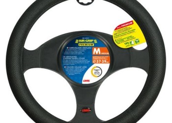 Lampa Κάλυμμα Τιμονιού Αυτοκινήτου Air-Grip Premium 37-39εκ. Άοσμο Πλεκτό Αντιιδρωτικό με αεριζόμενες κυψέλες Μαύρο - 1 τεμ. (L3311.1)