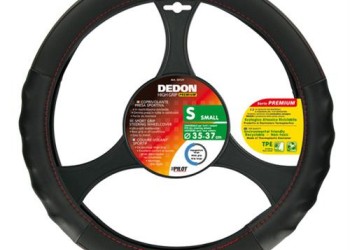 Lampa Κάλυμμα Τιμονιού Αυτοκινήτου Dedon 35-37εκ  Άοσμο με εργονομική λαβή Αγωνιστικό Skeentex Μαύρο με Κόκκινη Ραφή 1-τεμ. (L3312.1)