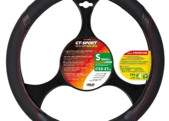 Lampa Κάλυμμα Τιμονιού Αυτοκινήτου GT-Sport Premium 35-37εκ. Άοσμο λαβές με δερματίνη αντοχής Συνθετικό Μαύρο με Κόκκινη Ραφή 1-τεμ. (L3313.2)