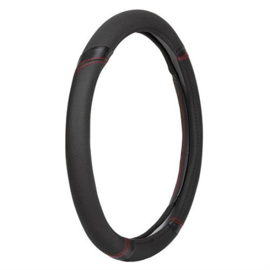 Lampa Κάλυμμα Τιμονιού Αυτοκινήτου GT-Sport Premium 35-37εκ. Άοσμο λαβές με δερματίνη αντοχής Συνθετικό Μαύρο με Κόκκινη Ραφή 1-τεμ. (L3313.2)