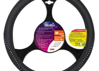 Lampa Κάλυμμα Τιμονιού Αυτοκινήτου Merilyn 37-39εκ. Άοσμο με διαμαντάκια Skeentex Μαύρο 1-τεμ. (L3313.5)