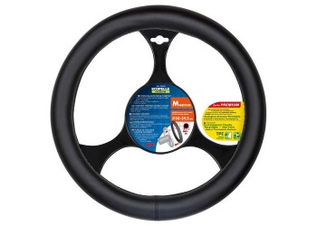 Lampa Κάλυμμα Τιμονιού Αυτοκινήτου Ecopelle Premium 36.5-38εκ. Άοσμο Λείο Skeentex Μαύρο 1-τεμ. (L3314.5)