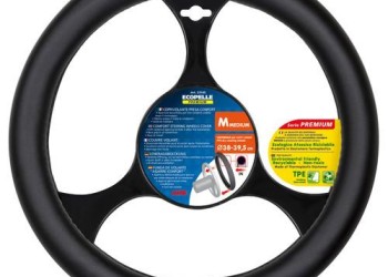 Lampa Κάλυμμα Τιμονιού Αυτοκινήτου Ecopelle Premium 36.5-38εκ. Άοσμο Λείο Skeentex Μαύρο 1-τεμ. (L3314.5)